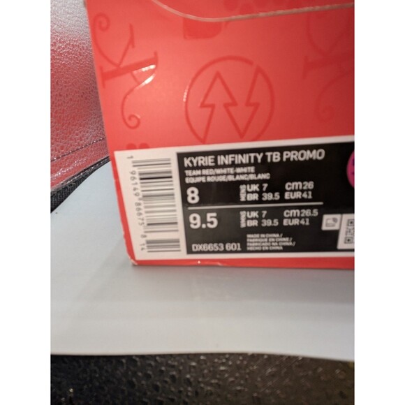 Nike Kyrie Infinity TB Promo Team Red White ,Mens Size 8 (DX6653-601) NEW! - Picture 10 of 11